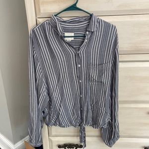 Button up, tie, long sleeved shirt from American Eagle